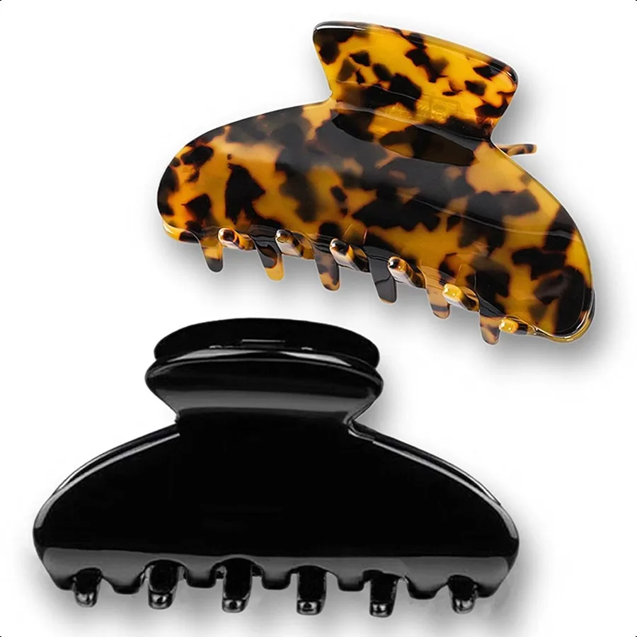 

Big Claw Hair Clips for Women Girls Tortoise Hair Jaw Clips Large Hair Claw Clamps Celluloid Hair Clasp 2 Pack