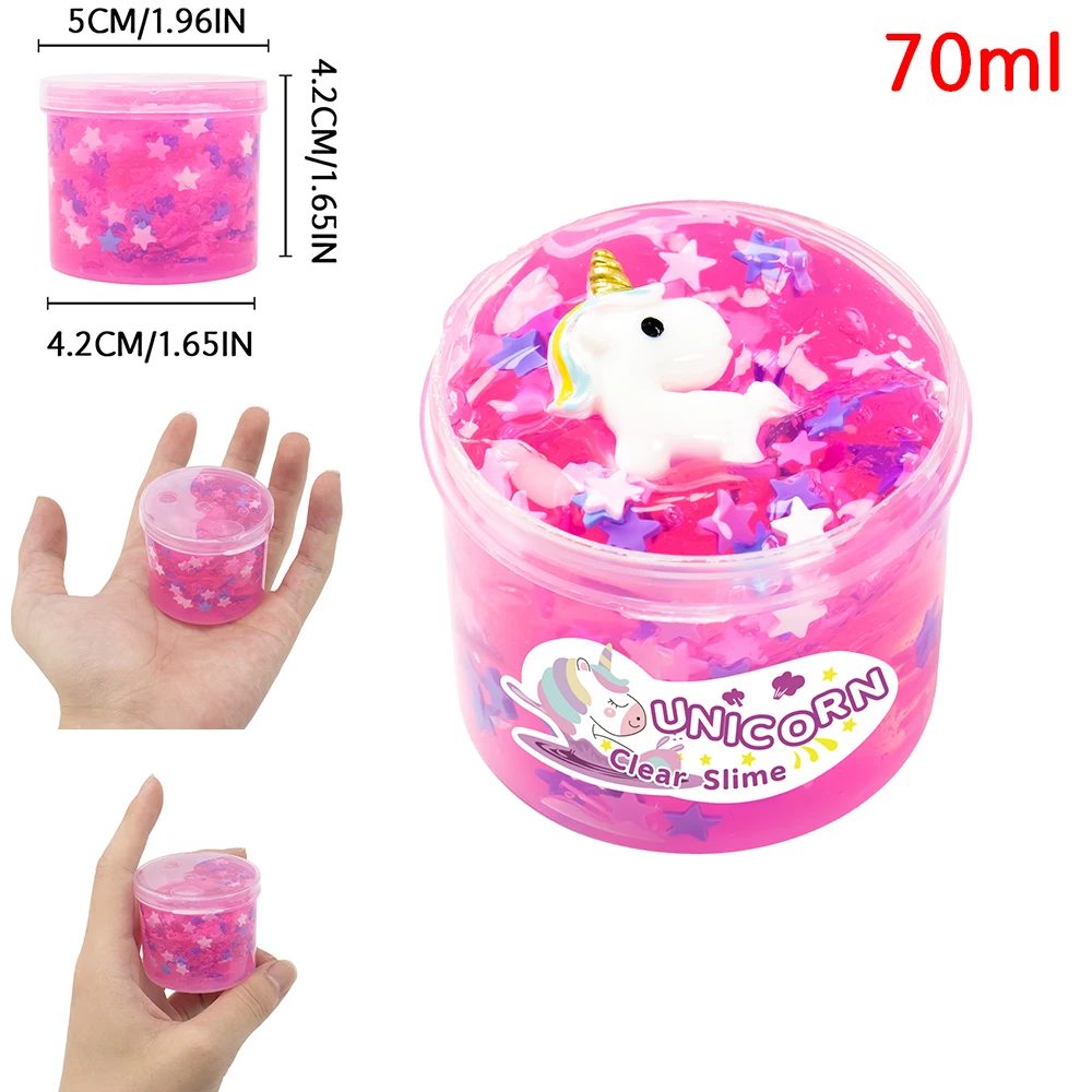 70ml Clear Crystal Slime Fake Candy Watermelon Peach Non Sticky Slime Soft Jelly Clay Bubble Slime Stretchy Putty Christmas Gift