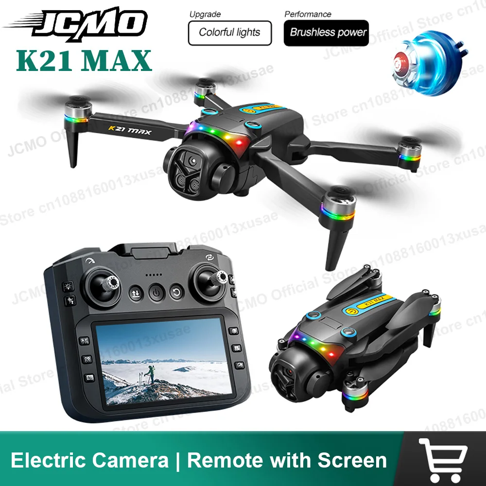 JCMO K21 MAX Drone Professional 4K HD Camera 5G Remote Control with Screen Aircraft Brushless Obstacle Avoidance Quadcopter Toys