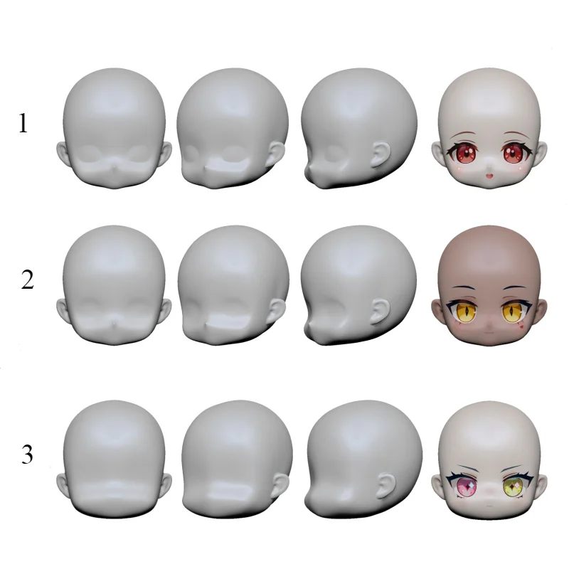 A Variety of Q Version Doll Face Silicone Mold Ultra-light Clay DIY Animation Cartoon Character Face Production Mold