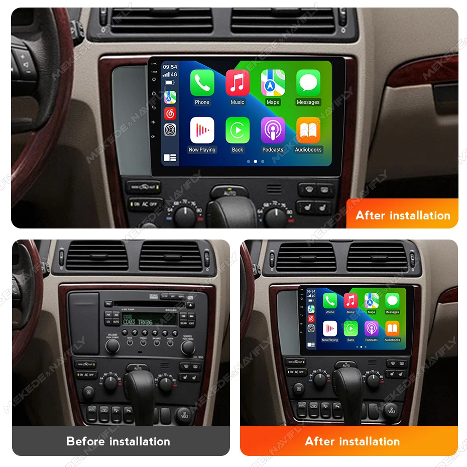 MEKEDE For Volvo XC70 V70 S60 2000-2009 9inch Intelligent Car Auto System Radio Multimedia Player GPS Carplay Stereo Head Unit