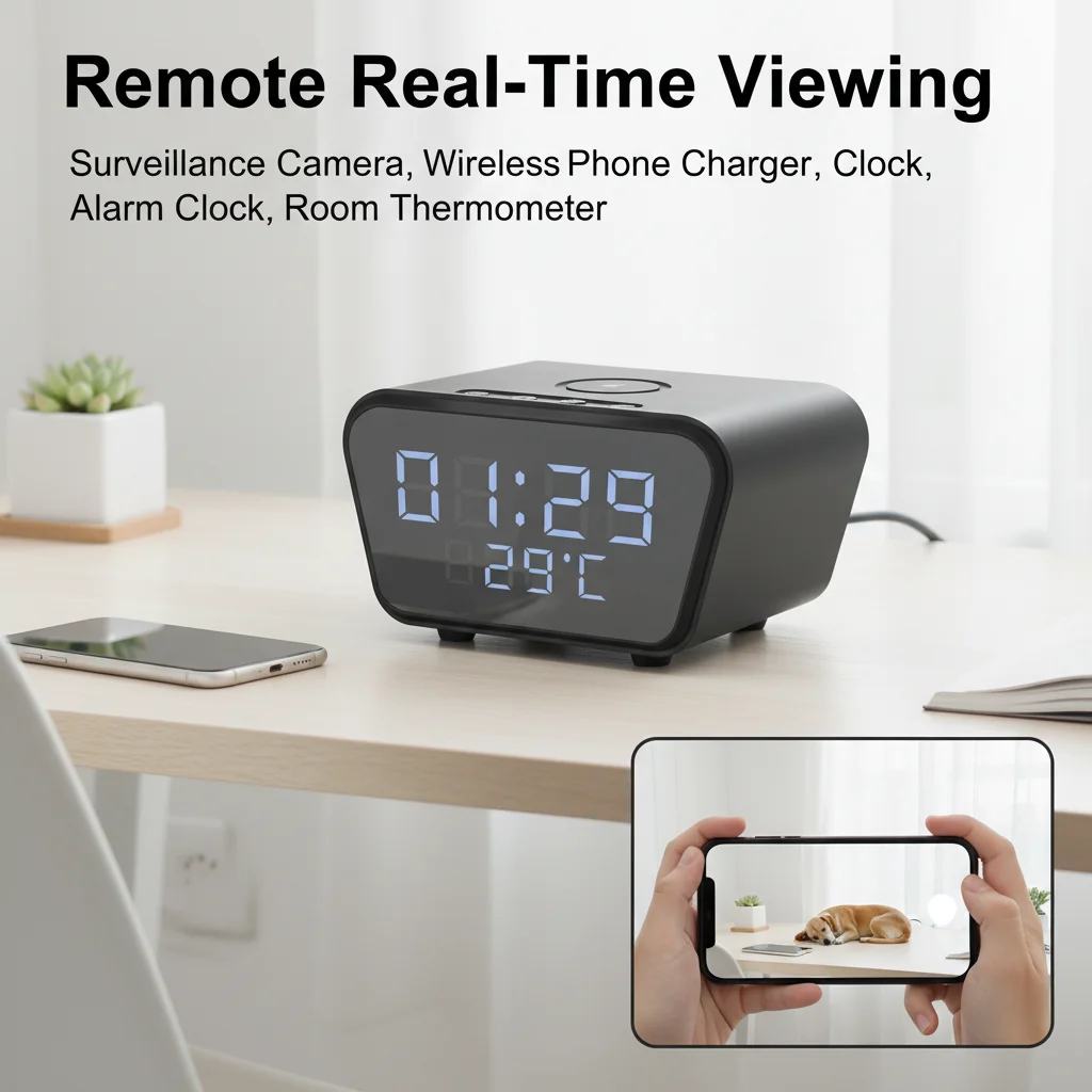 4K UHD Camera with Wireless Phone Charger, 5-in-1 Multifunctional Device: Camera, Wireless Charger,
