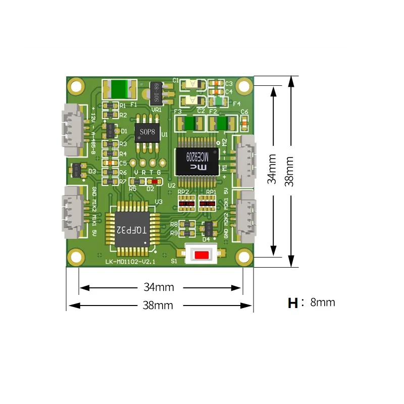 RS485 Mini Dc Motor Control Drive Module Twee Manier Dc Motor Drive Board Compatibel PELCO-D