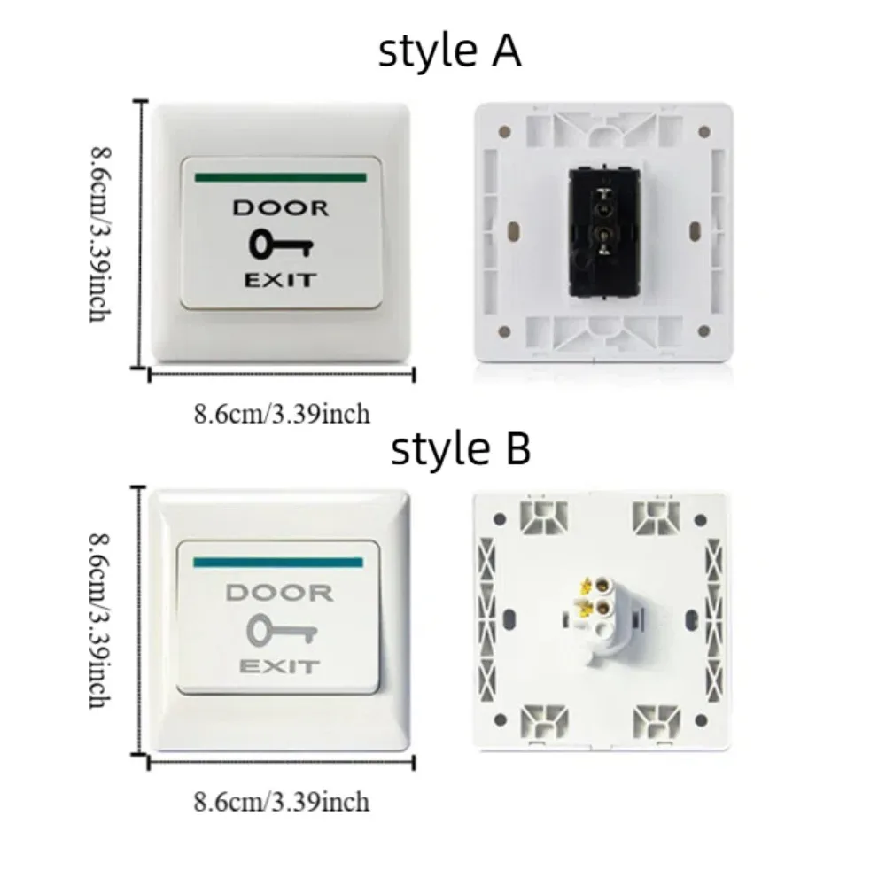 Système de contrôle d'accès à bouton-poussoir, 5 pièces, interrupteur poussoir, bouton de sortie en plastique écologique, serrure de porte électronique carrée anti-poussière