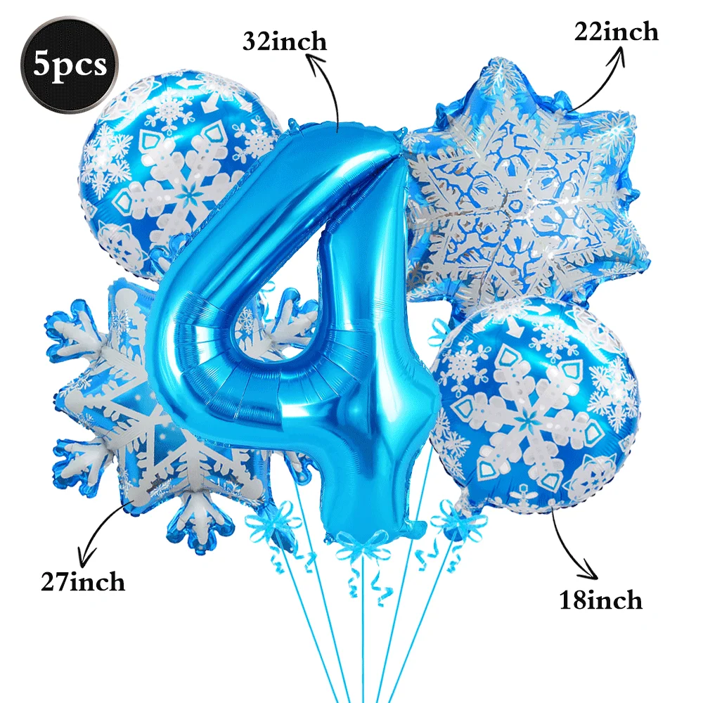Frozen Birthday Party Supplies Schneeflocken Teller Servietten Tassen Tischdecke Banner Schneefolienballons Swinter Wonderland Dekorationen