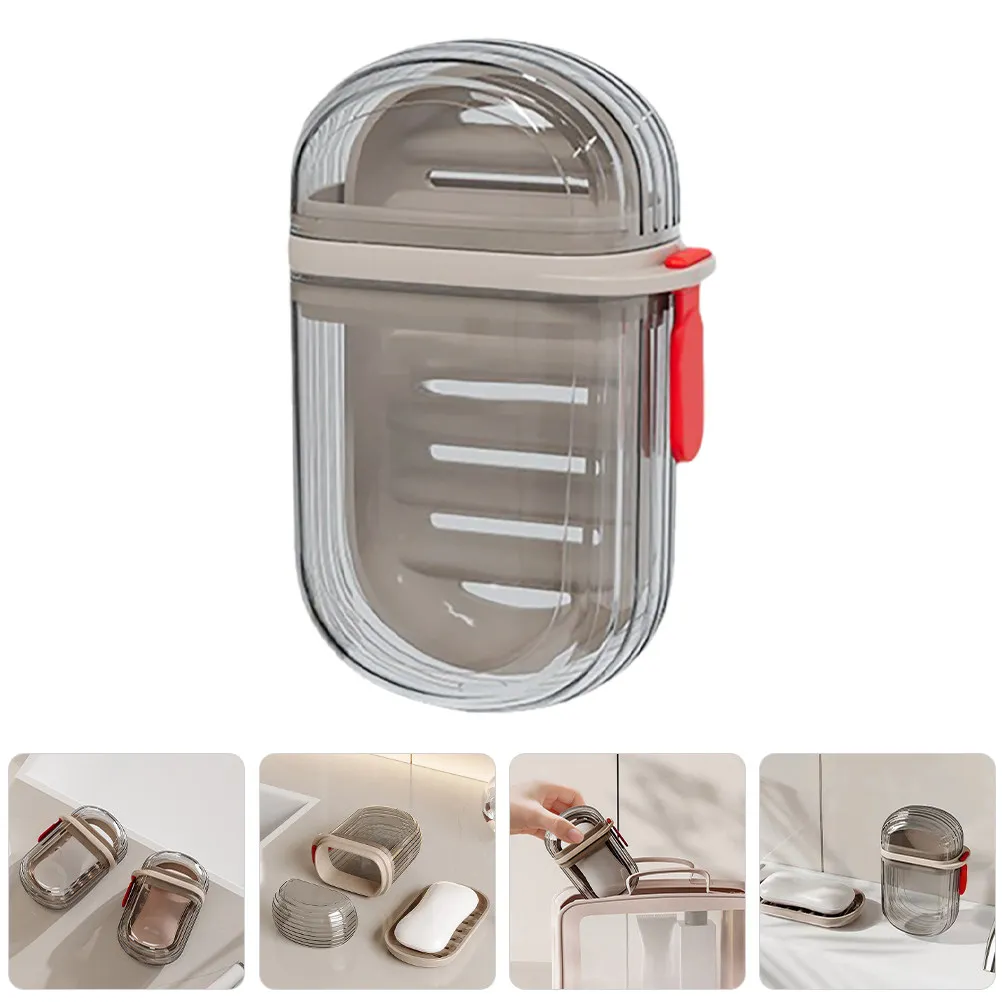 

Набор из 2 портативных двухслойных мыльниц для путешествий, герметичные, с дренажем, для ванной комнаты и использования на улице/в душе