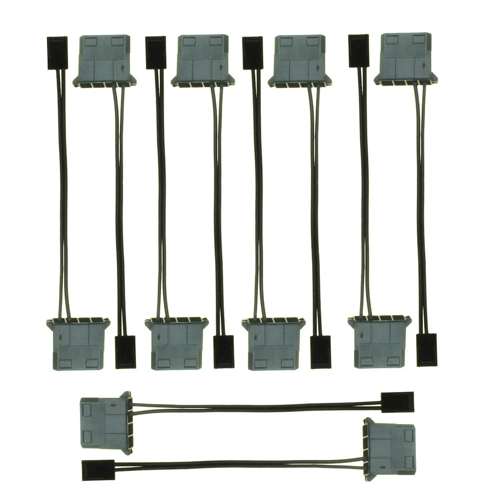 10Pcs IDE to 3 Pin Fan Power Cable Molex D Plug Power to 3 Pin Connector Computer PC Cooling Convertor Cable