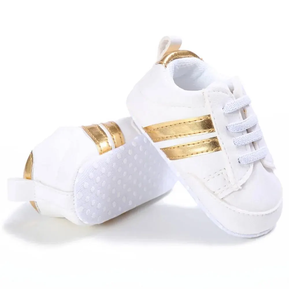 Meckior Baby Sneakers Classical Sport Soft Sole PU Leather Shoes Streaks Multi-Color First Walker Newbor Baby Boy Girl Shoes image 3