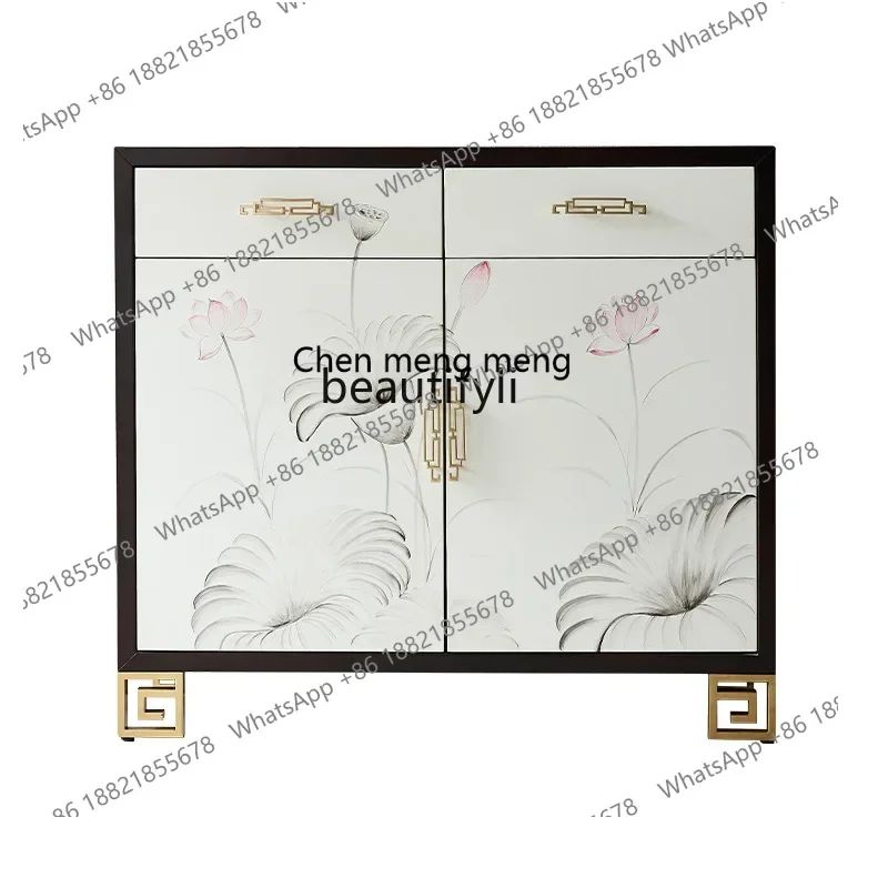 

New style New Chinese Shoe Cabinet Entrance Cabinet Multi-Functional Large Capacity Painted Restaurant Side Cabinet ss 7304