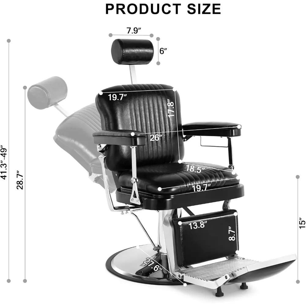 BarberChairs Heavy Duty Barber Chair Retro Hydraulic Reclining Salon Chair Tattoo Barber Chair hair salon chairs salon furniture