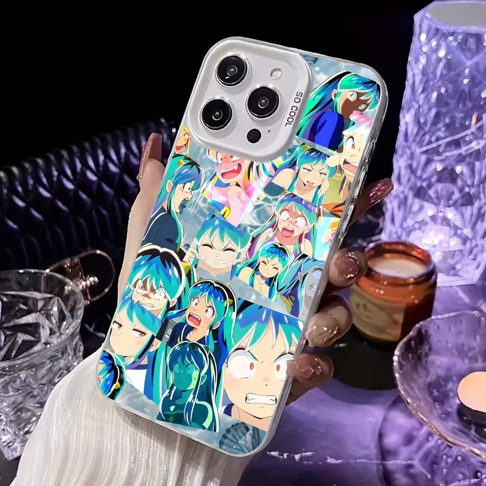Urusei Yatsura Lum قضية الهاتف المحمول آيفون 17 16 15 14 13 12 11 X XR XS 8 7 Pro Max Plus غطاء أبيض شفاف