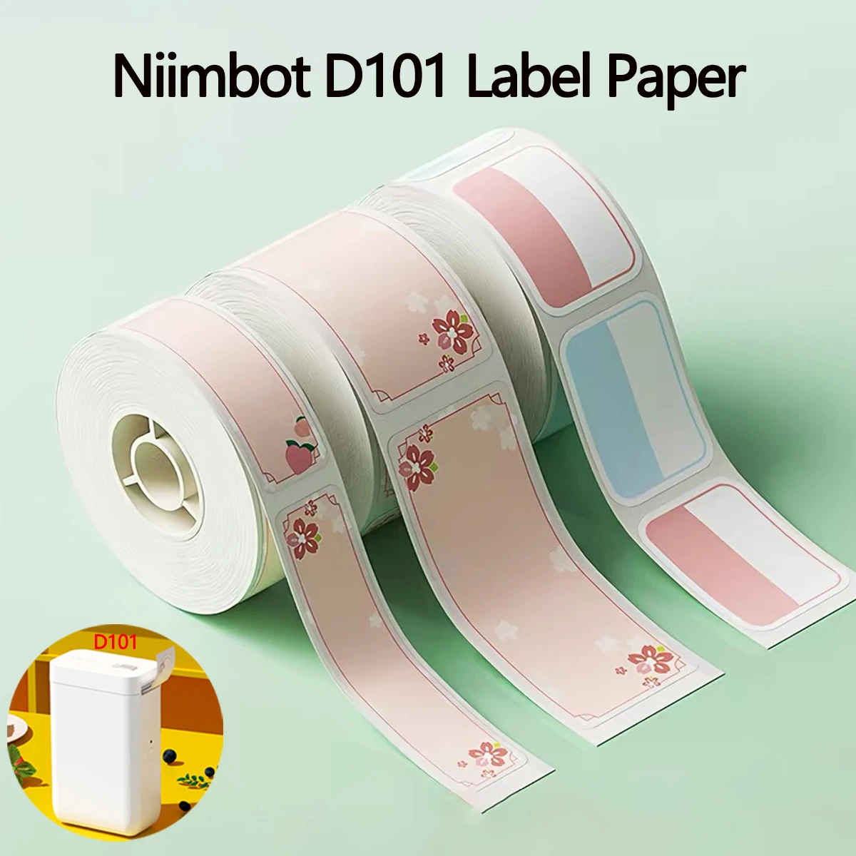 NIIMBOT D101 Thermal Label White Color  Sticker or Cartoon Self-adhesive or Transparent  Paper or Cable Label for D101 Printer