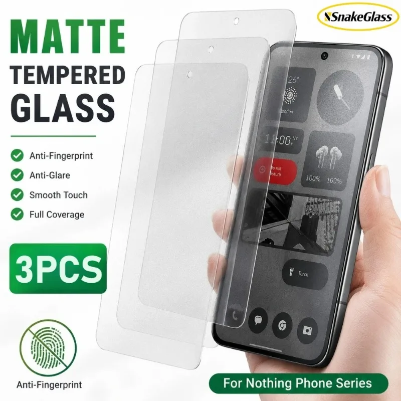 3 Stück Anti-Fingerabdruck Matt Gehärtetes Glas für Nothing Phone 4A Pro 3A Lite 2A Plus CMF Phone 1 Displayschutz Mattglas
