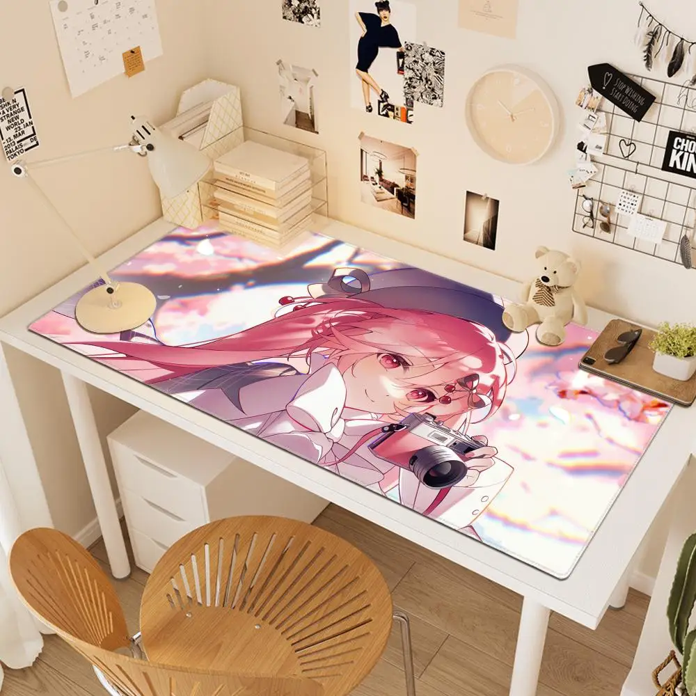

Mouse Pad PC Pink Sakura Kawaii Mousepad Large H-hatsunes Gamer Cabinet Keyboard Rug Laptop Anime Sexy Girl M-miku Desktop Mat