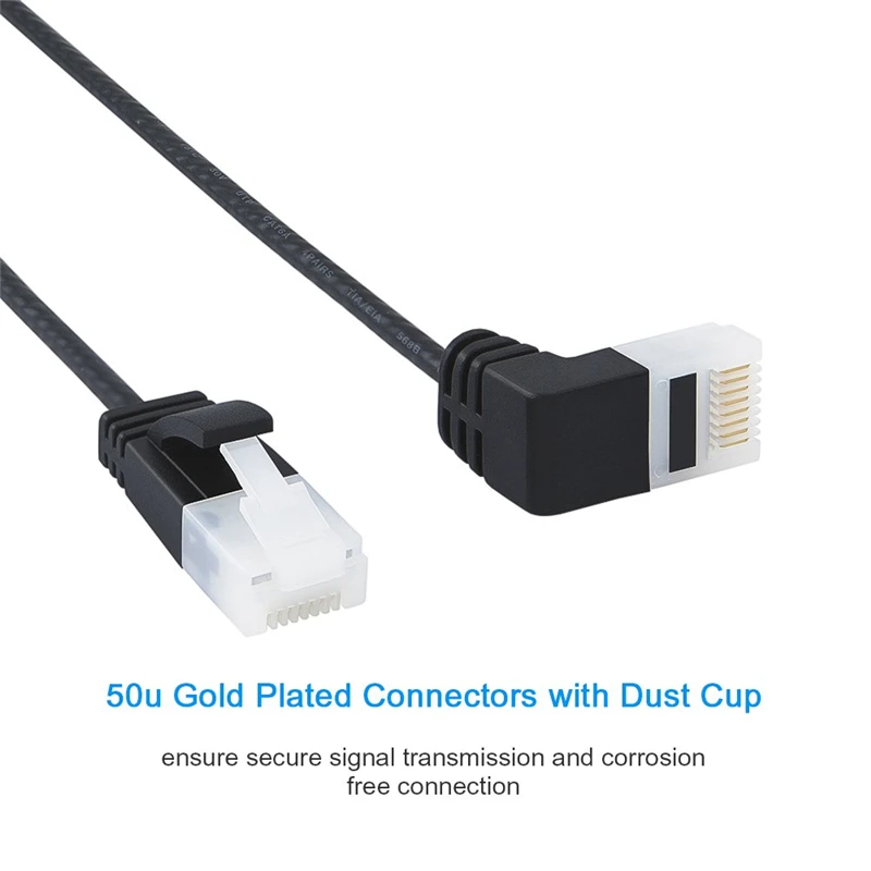 Rj45 Cable Ethernet Cat6A Ultrafine Ethernet Patch Right Angle Slim RJ45 Computer XBox PC TV Networking LAN Cord 0.25m 1m 2m 3m