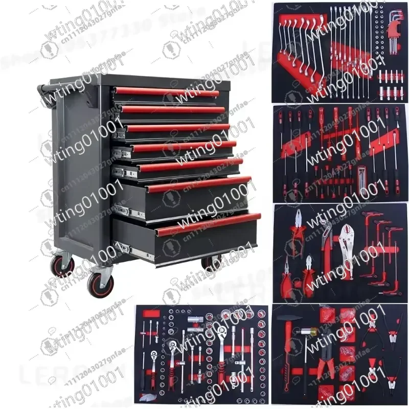 for Industrial 7-Drawer Rolling Tool Cart with 420-Piece EVA Garage Set Heavy Duty Storage Cabinet Trolley Customizable