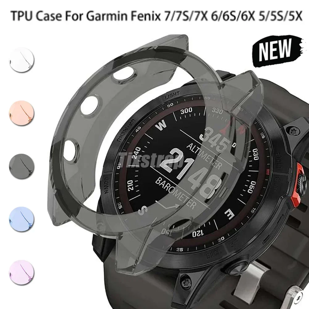 Transparent TPU Case for Garmin Fenix 6 6S 6X Pro 7 7S 7X Pro 5 5S 5X Plus Soft Protective Case for Garmin watch Slim Cover