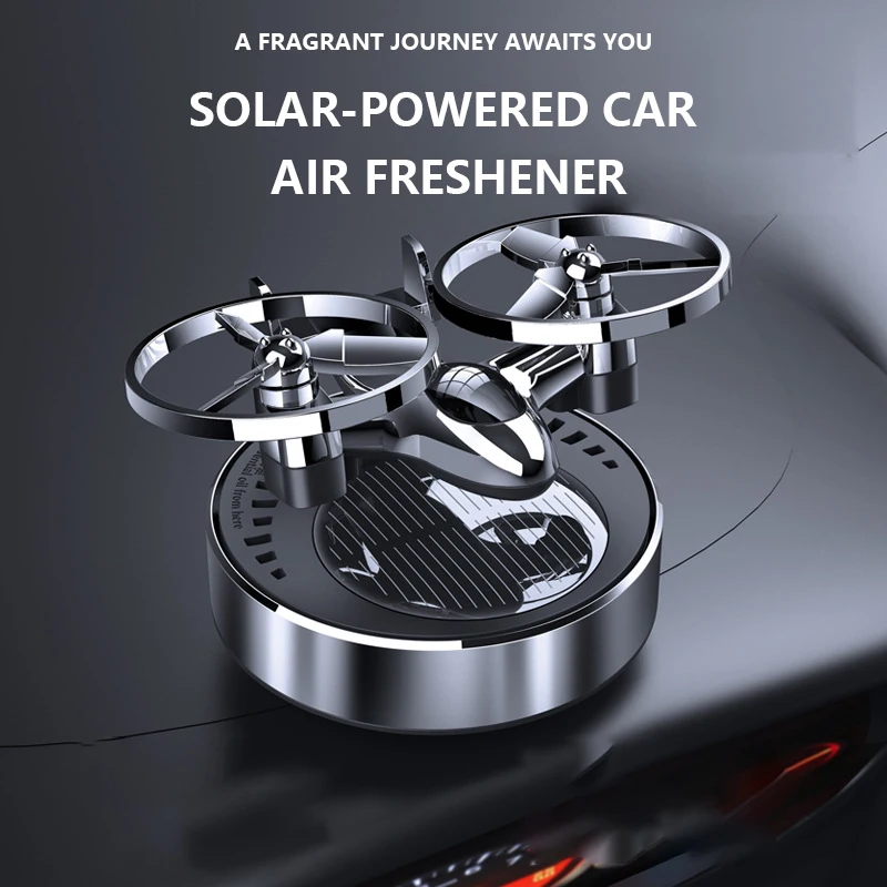 Solar Energy Car Air Freshener Rotating Perfume Holder Mounted Car Interior Airplane Fragrance Deodorizer Perfume