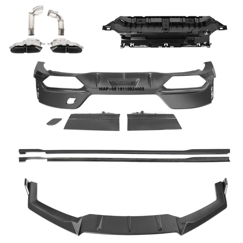 

Real Carbon Fiber Front Lip Side Skirts Rear Diffuser Splitters Tail Throat 760 Style for 7 Series G70 4-Door 2023+
