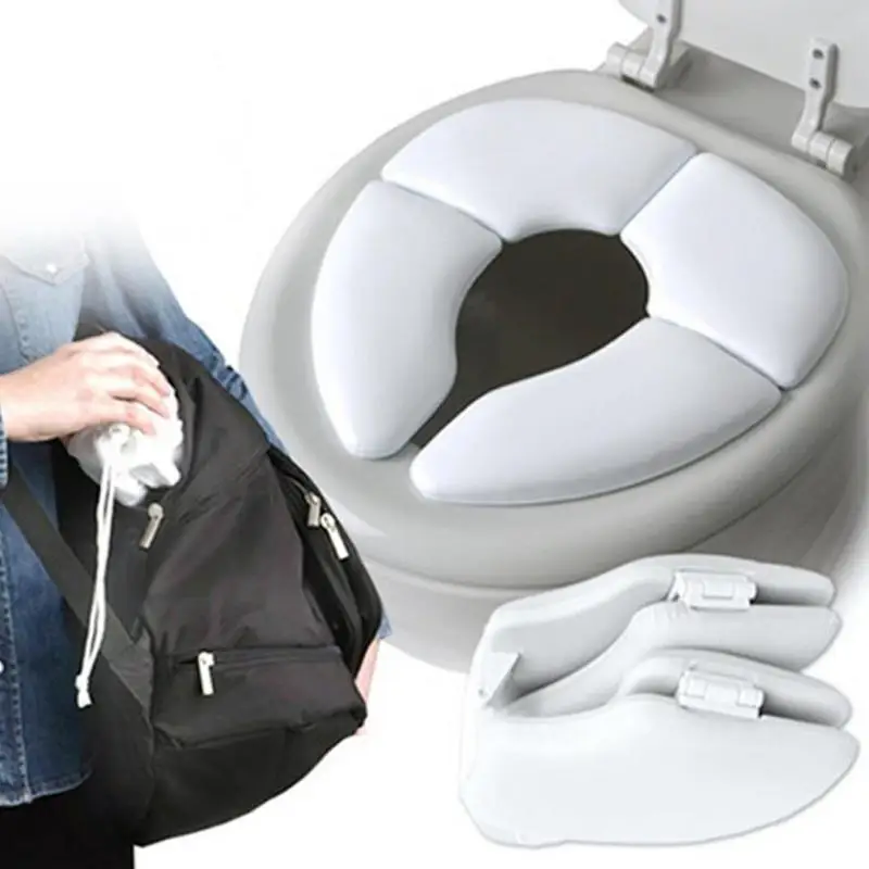 Kids Baby Toddler Travel Folding Padded Potty Seat Cushion Toilet Training Children's Toilet Seat Collapsible Toilet Seat Ring