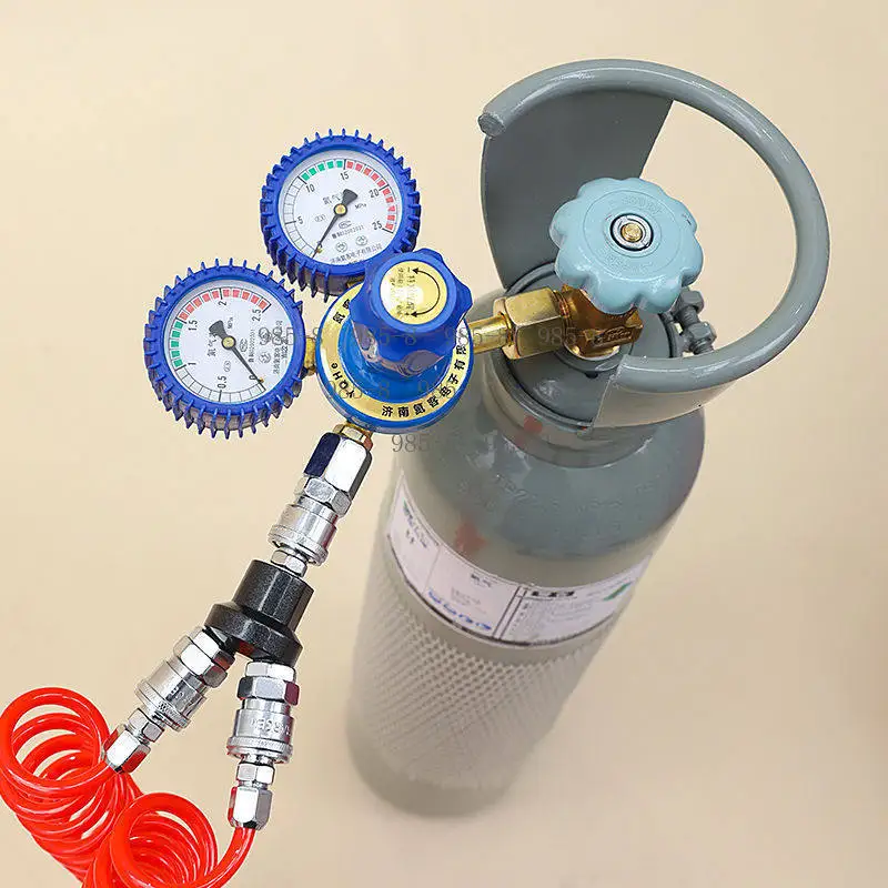 Dual Stage Brass Gas Regulator, Helium Gas Control Valve for Party Balloon Inflation and Gas Cylinders