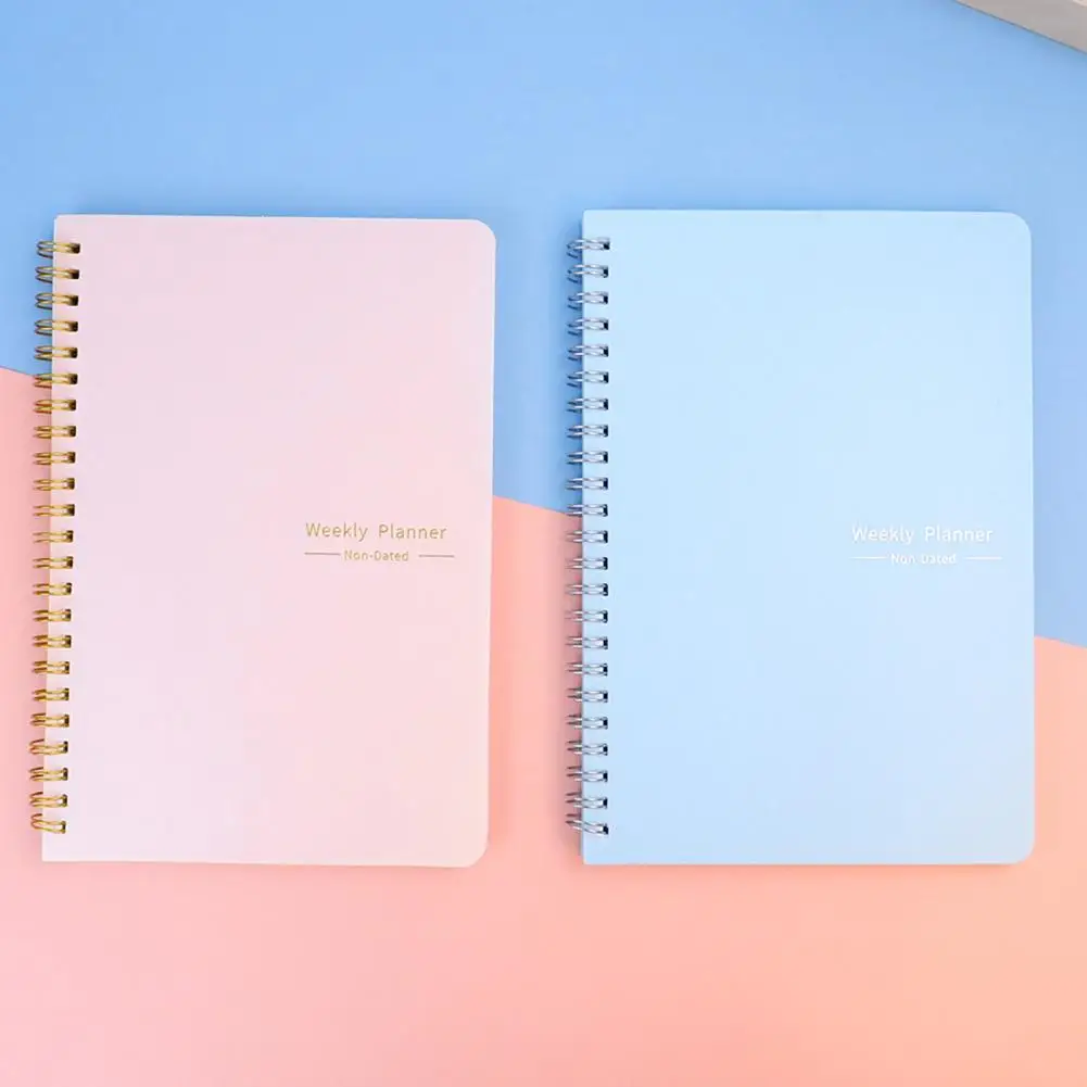 Perencana belajar 2024 perencana mingguan untuk rumah sekolah kantor 52 minggu Notebook Inggris dengan kertas tebal halus buku perencana menulis