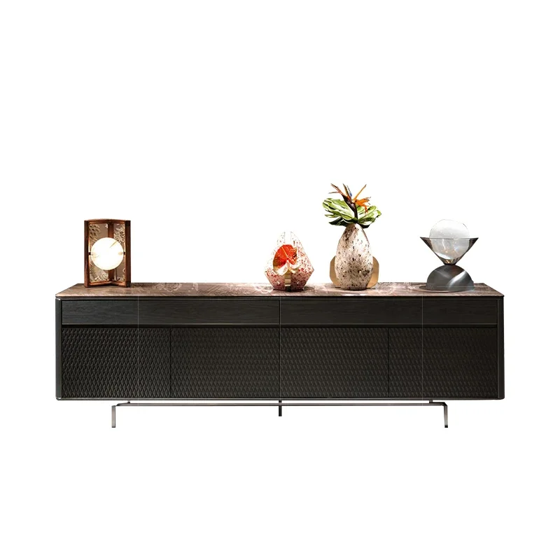 XX Italian TV Cabinet Coffee Table Combination Hong Kong Style Simple Marble Countertop TV Cabinet Living Room Furniture
