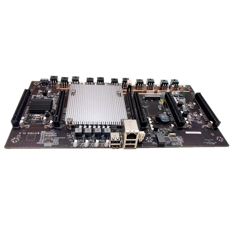 Top-X79 H61 BTC Mining Motherboard 5X PCI-E 8X mit Lüfter + Schalterkabel LGA 2011 DDR3 unterstützt 32G 60 mm Rastermaß