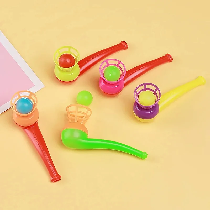 10pcs Suspended Blow Pipe Blow Ball Rod Game Children Balance Training Floating Blowing Ball Magic Dangling Family Kids Toy