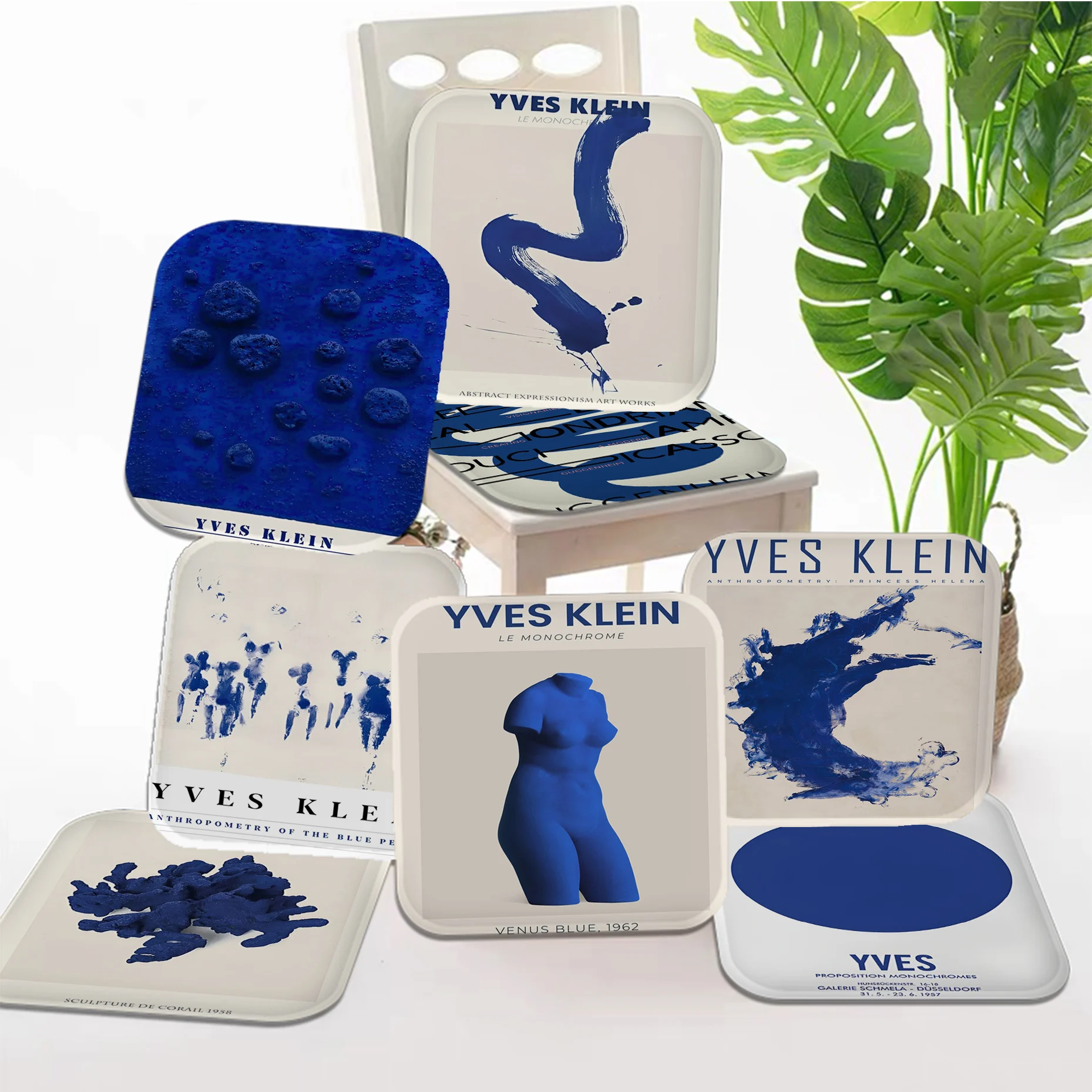 Yves Klein Blue Exhibition Gallery European Fabric Cushion Non-slip Sofa Decor Students Stool Tatami Office Cushions Home Decor