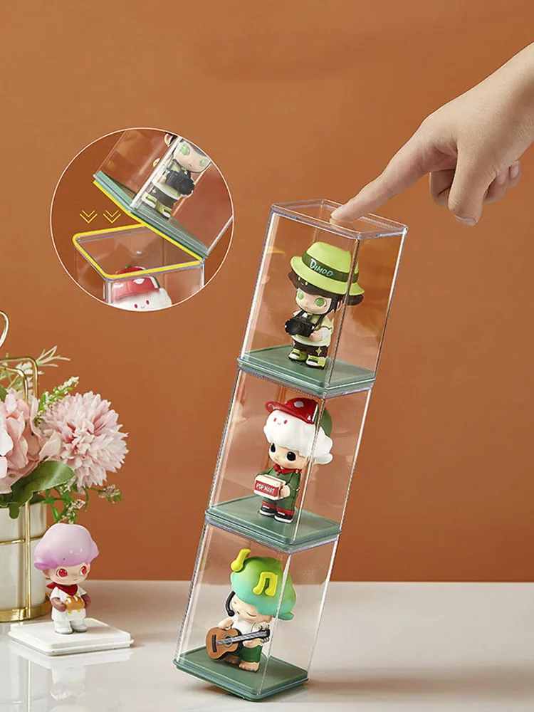 Dust-proof Acrylic Doll Toys Storage Organizer Box Mystery Box Display Stand Popmart Storage Box Case Blind Box Showcase