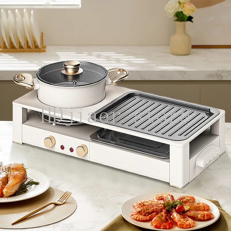 

Household, Korean hot pot, barbecue integrated pot, multi-function, barbecue machine, indoor electric baking pan
