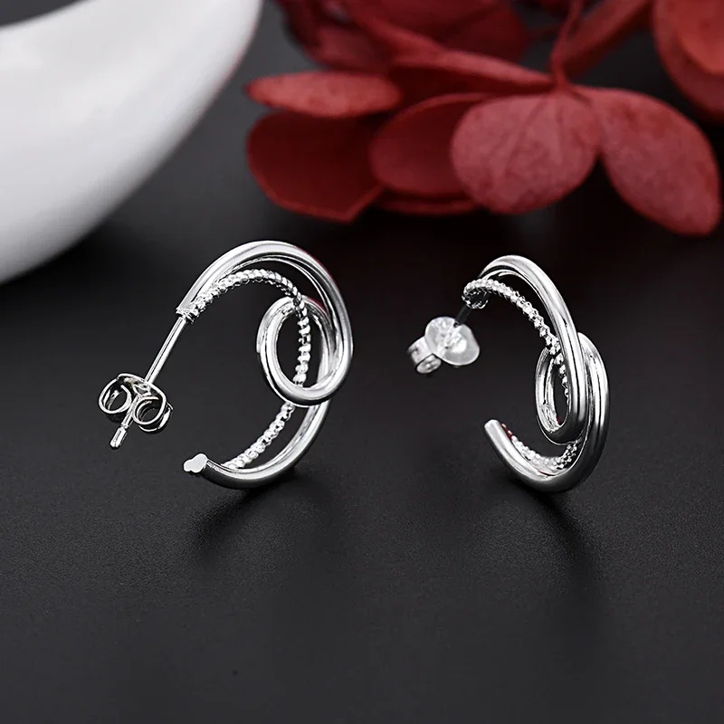 New charms 925 Sterling Silver Exquisite Earrings stud for Women fashion Party Wedding designer Jewelry Valentine's Day Gifts