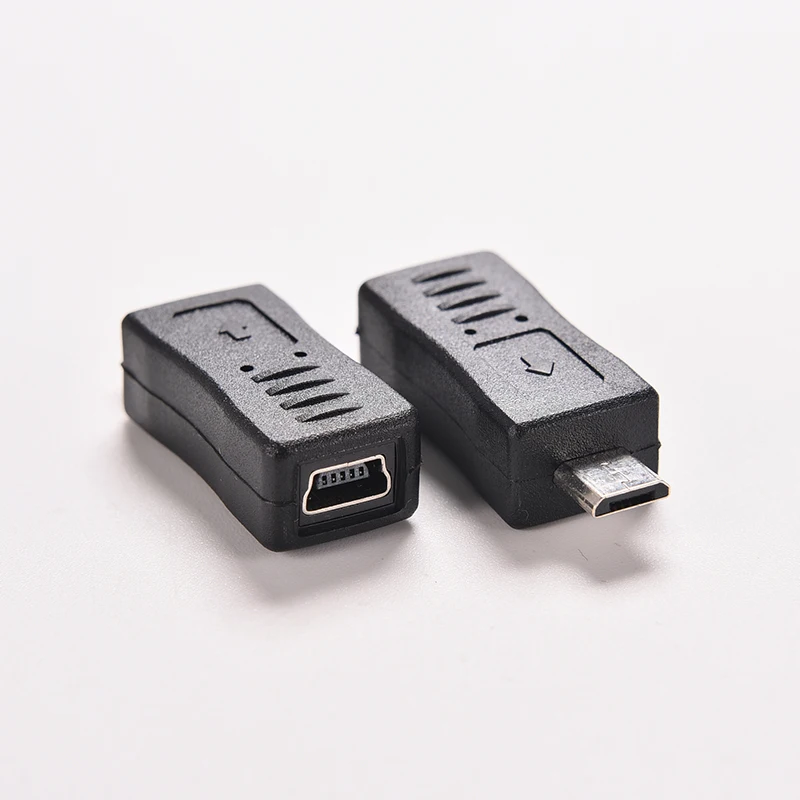 Micro USB Male to Mini USB Female Adapter Connector Converter Adaptor for Mobile Phones MP3 1pc