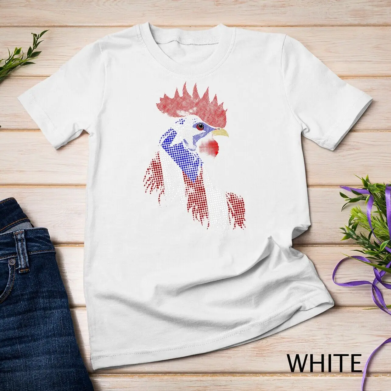 Puerto Rican Rooster Gallo Bandera Puerto Rico Rooster Flag Unisex T-shirt