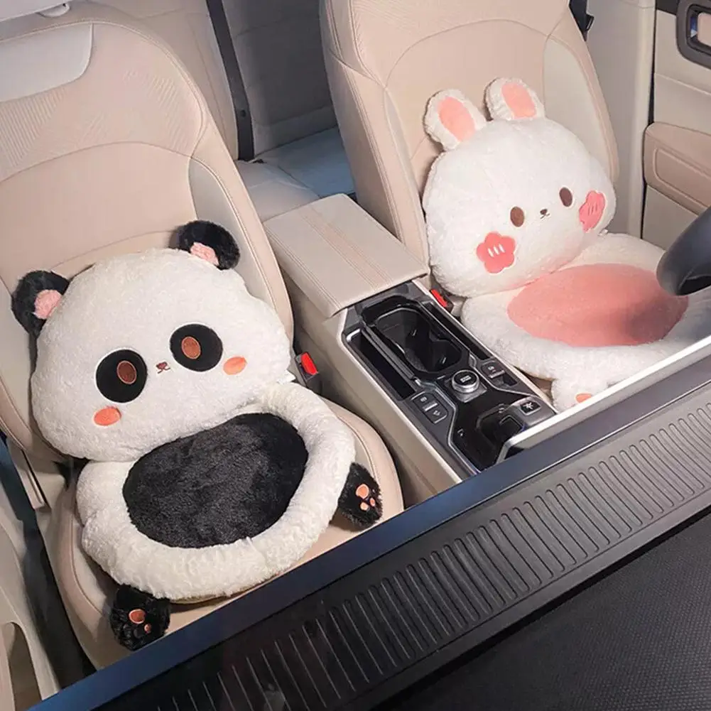 Cute Cartoon China Panda Winter Auto Plush Seat Car Neck Pillow Waist Cushion Car Interior Decoration Accessories Holiday Gifts