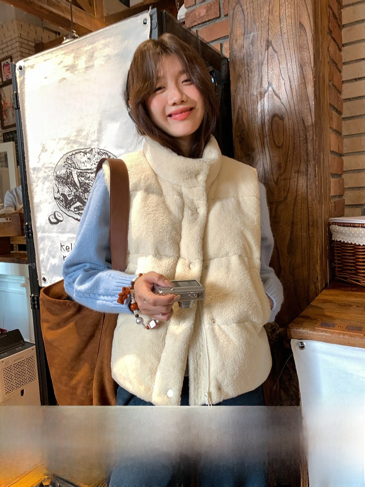 

Теплый пуховый жилет Sisilyon Warm Milk Velvet Korean Sle 90 White Du Down Ake Fce, маленький размер, для прогулок и туризма