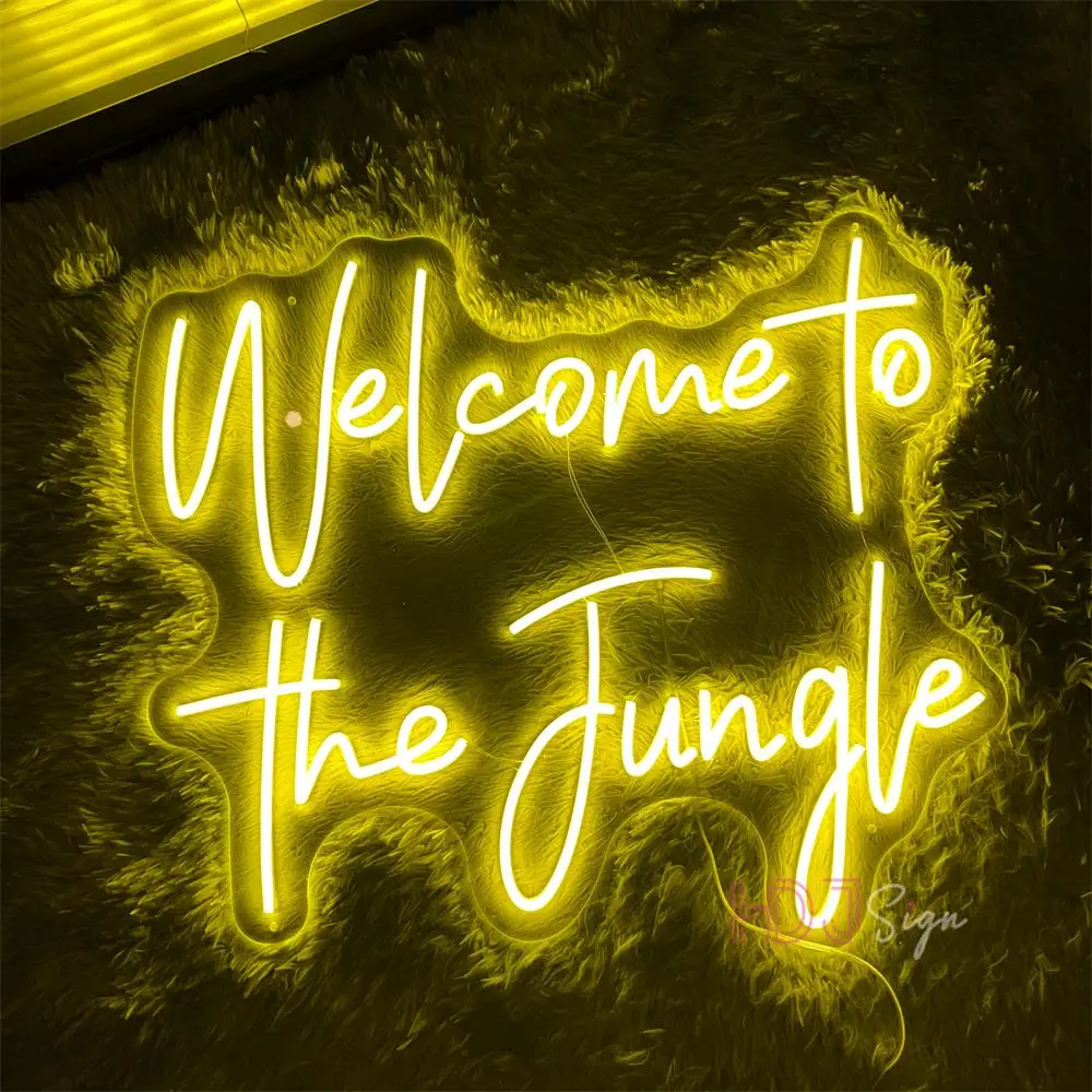 Custom Neon Sign Welcome To The Jungle Neon Led Sign Game Room Decor Bedroom Neon Light Wall Decor Party Neon Night Light Bar