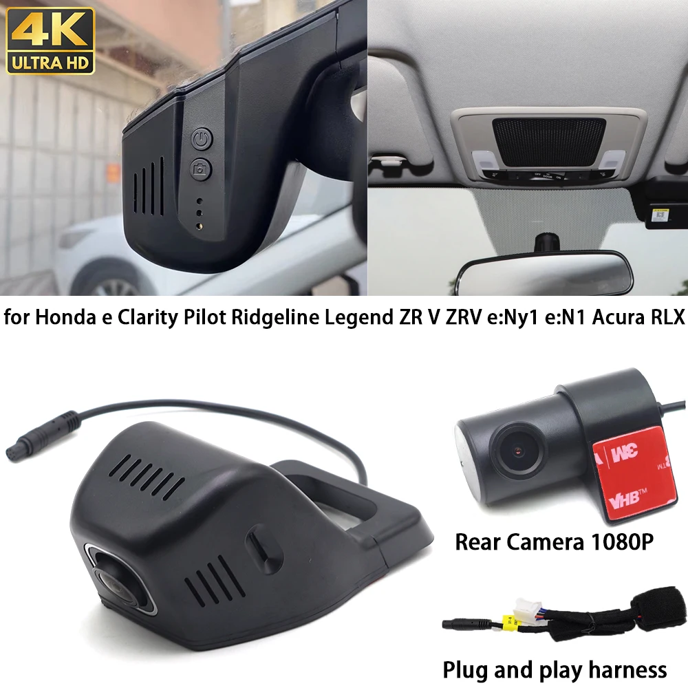 

for Honda e Clarity Pilot Ridgeline Legend ZR V ZRV e:Ny1 e:N1 Acura RLX Dash Cam Front Rear Camera DVR Plug and Play Recorder