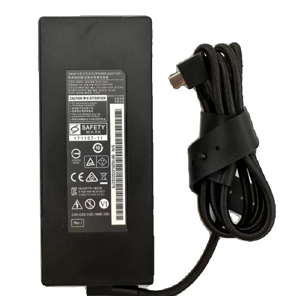 330W GaN Charger for Razer Blade 16/18 RZ09-0483 RZ09-0484 RTX 4080/4090 Gaming Laptop RC30-0484 RC30-04840200 AC Power Supply