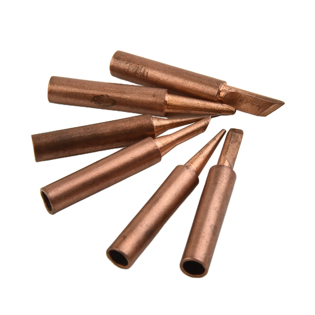 6 peças 900m-t pontas de solda de cobre puro sem chumbo equipamento de solda com/adaptador de alça de solda para 936 937 938 969 8586 852d
