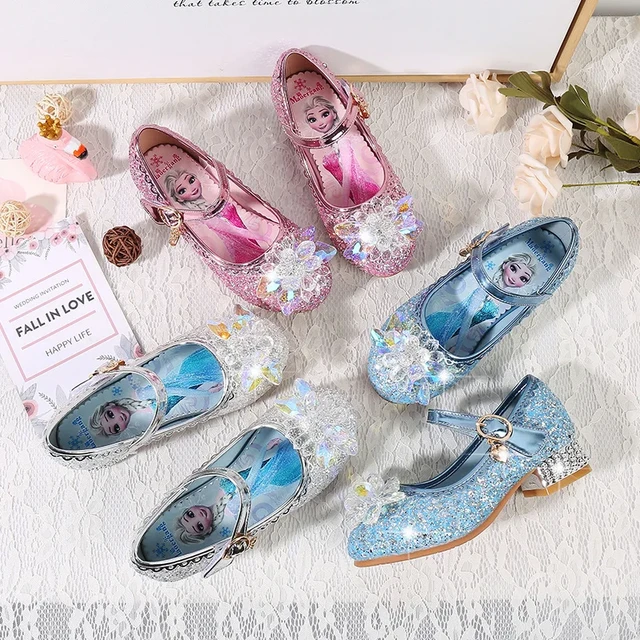 Shoes Elsa Frozen Girl Heel Princess Disney Girl Heels Kids Heels Girl Elsa Disney Aliexpress