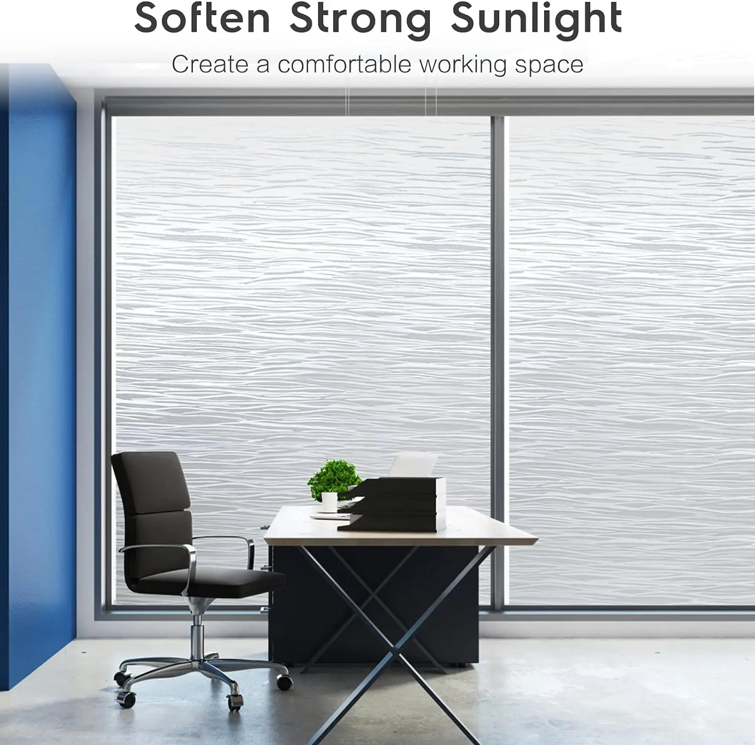 Window Privacy Film Frosted Glass Film Removable Vinyl Door Window Coverings UV Blocking Self Static Cling for Home Decor