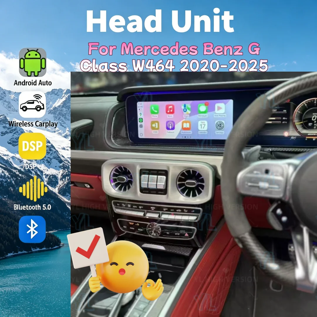 

12,3-дюймовый двойной экран для Mercedes-Benz G-Class W463 2020-2023, Android-автомагнитола, мультимедийный проигрыватель, GPS, CarPlay, навигационная система