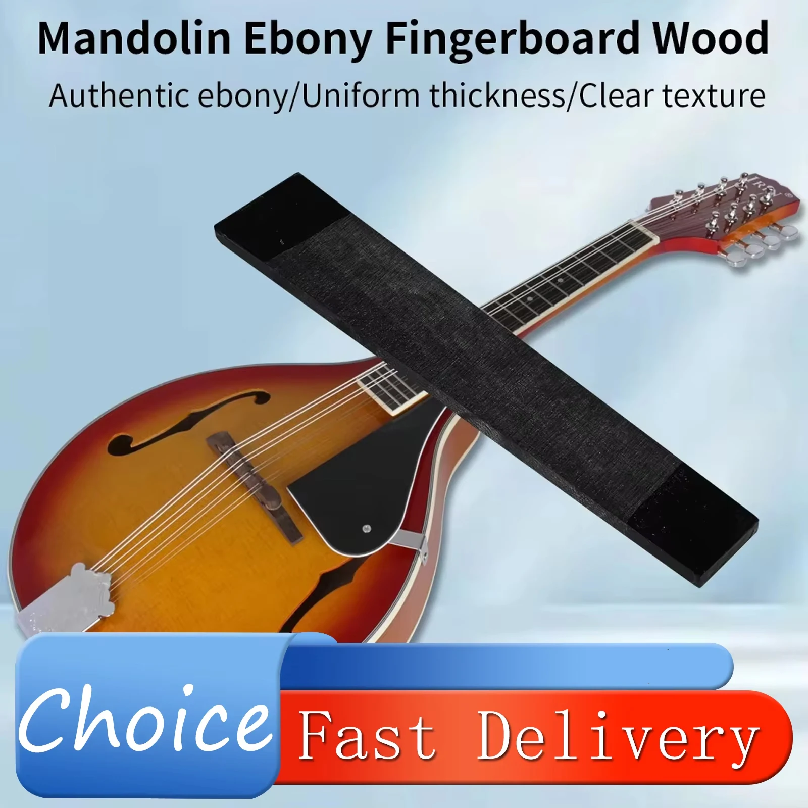 F-67 Ebony Fingerboard DIY Fingerboard Wood Ebony Ukulele Guitar Violin Handle Instrument Raw Material Black Accessories