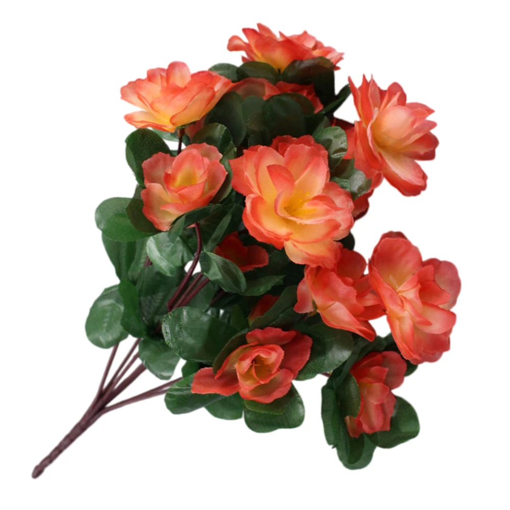 1 ramo de azaleas artificiales de seda de 35 cm para decoración del hogar, mesa, fiestas, pared, jardín, exterior, bodas y eventos festivos.