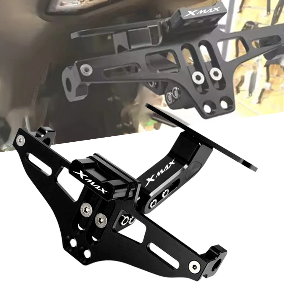 For YAMAHA XMAX X-MAX 125 250 400 XMAX125 XMAX250 XMAX400 License Plate Holder Number Plate Frame LED Light Bracket Turn Signal
