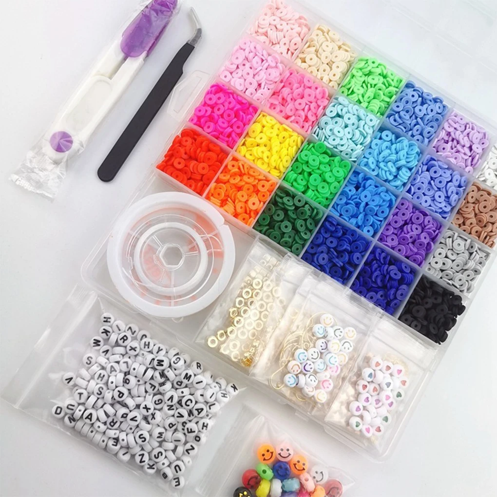 6000 Pieces/Set Bead Bracelet Jewelry Necklace Pendant Making Beads