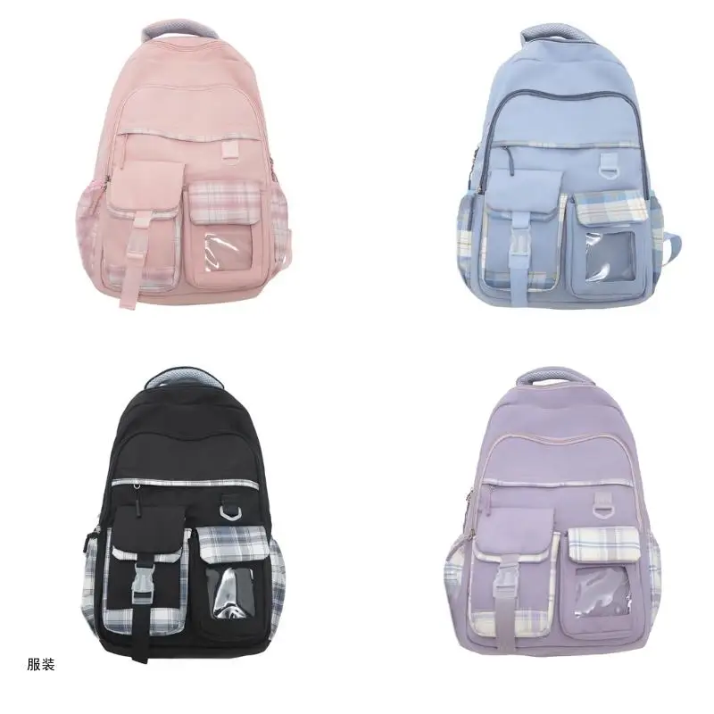 D0UD กระเป๋าเป้สะพายหลังโรงเรียนความจุขนาดใหญ่สำหรับวิทยาลัยไนลอน Daypack Casual Travel กระเป๋าหนังสือ