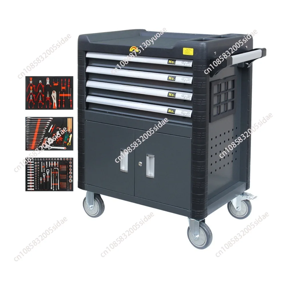 2024 196 Tools set for Hanging Tool Box Cart Tool trolley with Rollers and Drawers 2024 Hot Sale